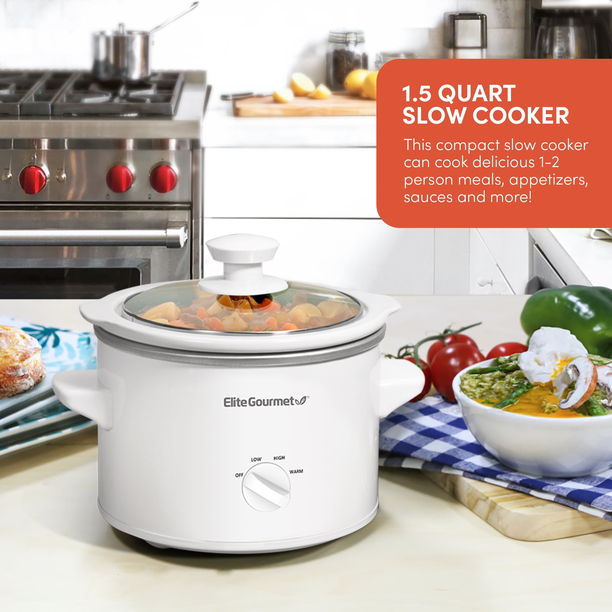 8.5-Quart Digital Programmable Slow Cooker - Adjustable Temp, Entrees, Stews & Dips