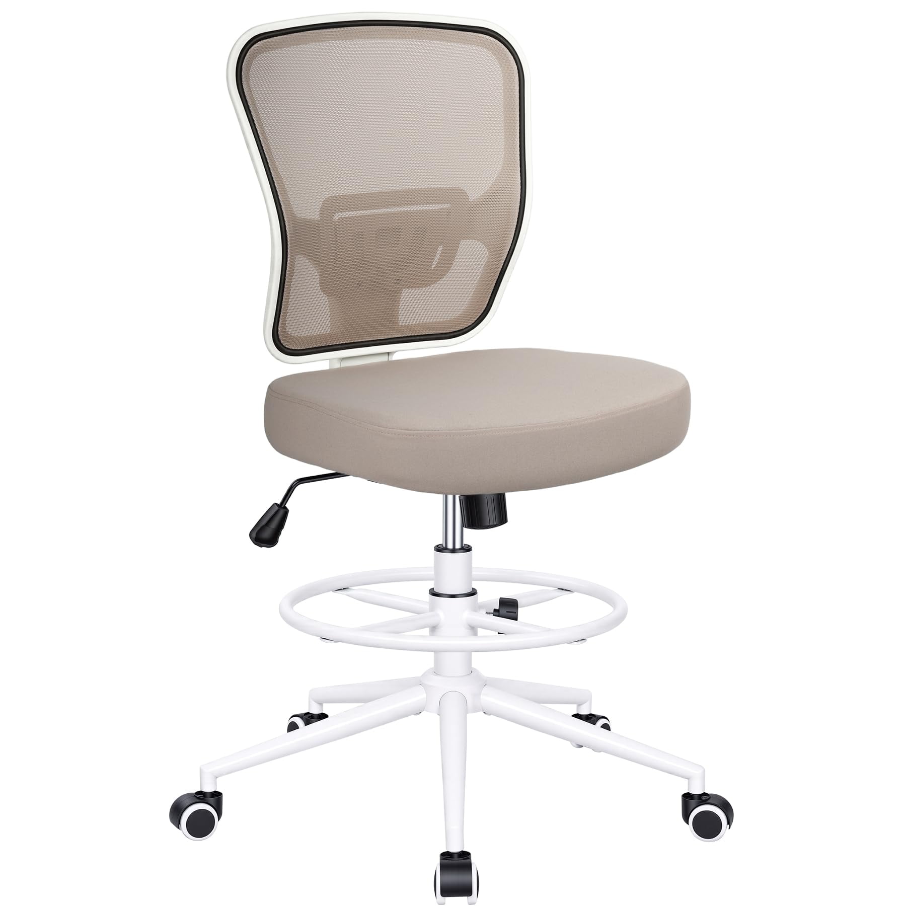 khaki armless drafting chair tall product