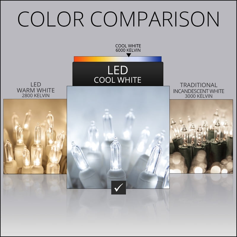 50 Cool White LED Christmas Lights Indoor Outdoor Christmas Home Decorations