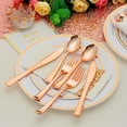 thumbnail image 6 of 100 Pack Pre Rolled Rose Gold Plastic Silverware Set with Napkins,Disposable Wrapped Heavy Duty Cutlery Set for Wedding Birthday Party-100 Forks,Knives,Spoons,Utensils Set,Plasticware Bulk, 6 of 14