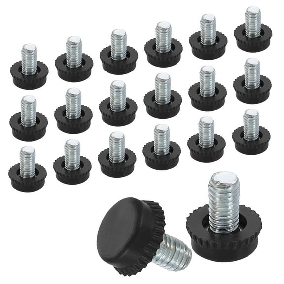 20Pack M6 Thread Furniture Feet Levelers, 15x10 Adjustable Leveling Table Feet, Screw on Furniture Glide Leveling for Chair Stool Legs, Black