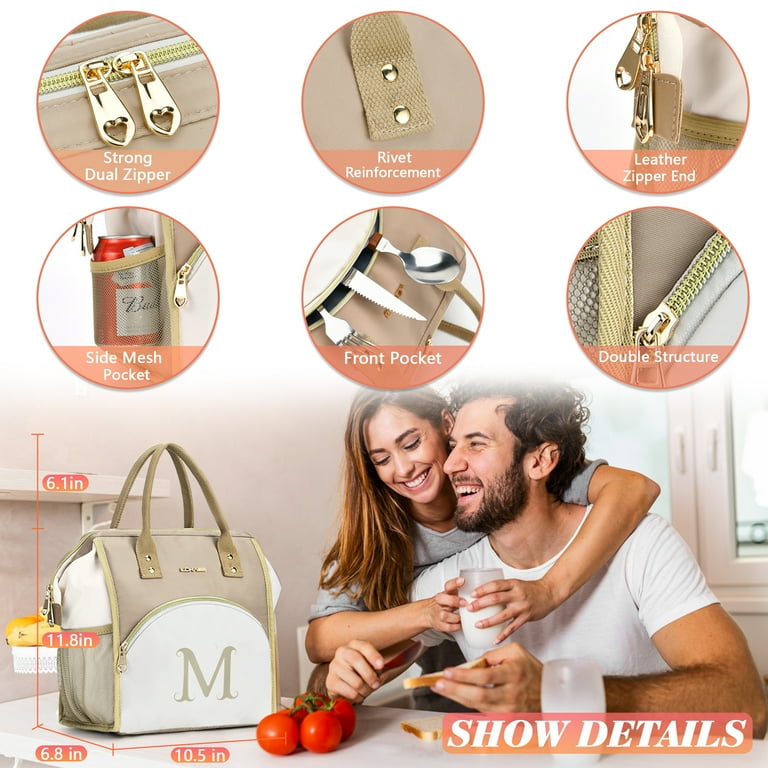 Lunch Bag for Women Reusable Insulated Lunch Box Large Wide Open