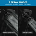 thumbnail image 4 of KINGTACK 10-Setting High Pressure Shower Heads, 2 in 1 Rainfall Shower Head & Handheld Showers with Magnetic Docking System, Handheld Shower Head with 59" Rotatable Stainless Steel Hose, Black, 4 of 9