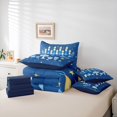 thumbnail image 6 of Manfei Western Holiday Teens Twin Bedding Sets 7-Piece, Tribal Menorah Dreidel Bedding Comforter Set, Hanukkah Theme Reversible Sheet Sets, Breathable Home Decor, 6 of 8