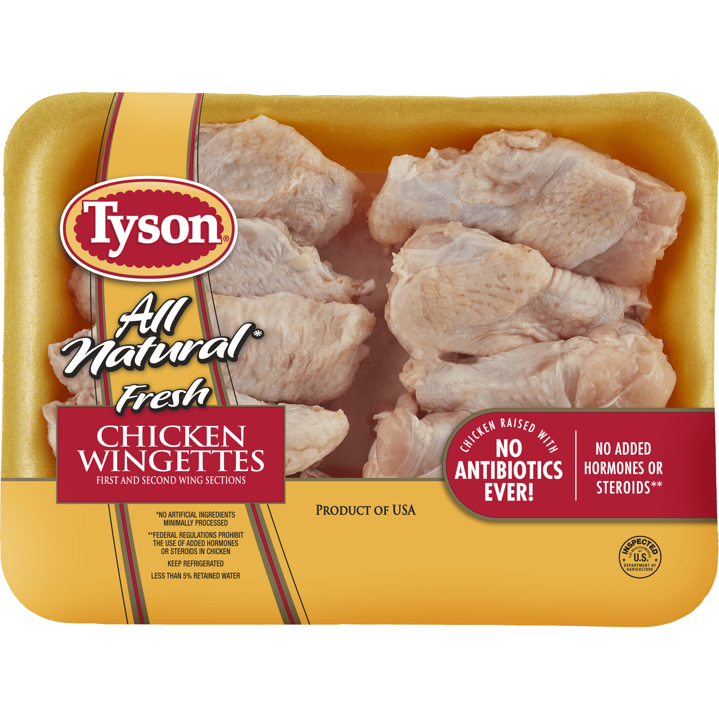 Tyson® All Natural* Chicken Wingettes, 1.2 1.8 lb