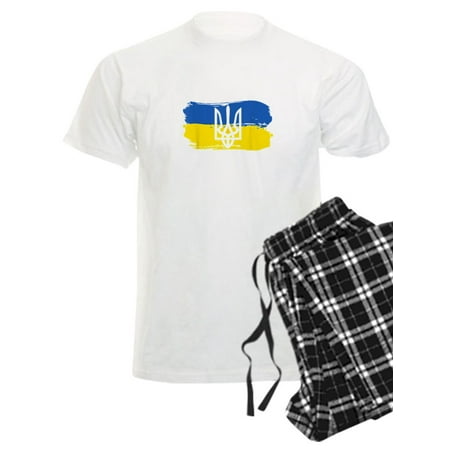 

CafePress - I Stand With Ukraine Flag Emblem Map Patri Pajamas - Men s Light Pajamas