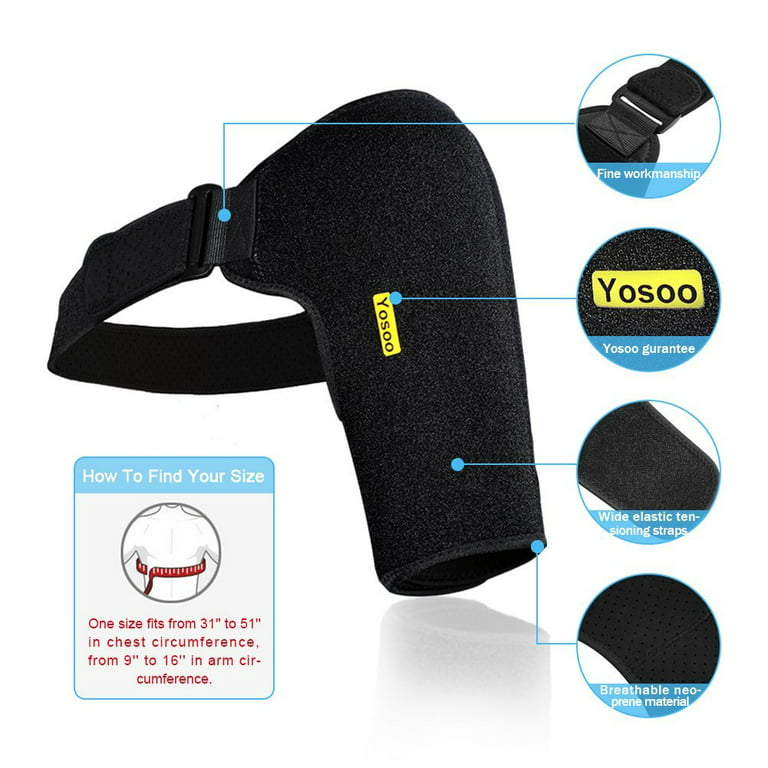 Yosoo Shoulder Brace Support with Adjustable Breathable Compression Arm  Wrap Shoulder Sleeve for Injury Prevention and Recovery Rotator Cuff