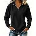 thumbnail image 3 of RongHuan Womens Quarter Zip Pullover Casual Long Sleeve Shirts Half Zip Sweatshirt Trendy Solid Corduroy Tops, 3 of 7