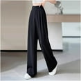 thumbnail image 7 of ABATAB Women's Work Pants Button Loose High Waisted Dress Pants Wide Leg Business Casual Dressy Trouser Slacks with Pockets, 7 of 7