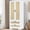 White, variant on Gyger, 2 Doors Wardrobe Armoire Closet with 2 Drawers, Farmhouse Wooden Armoire Storage Cabinet with Shelves & Hanging Rod for Bedroom,White