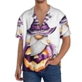 thumbnail image 3 of Fotbe Halloween Gnome With Pumpkins print Short Sleeve Button Down Shirts for Men Casual Summer Beach Wrinkle Free Shirt-3X-Large, 3 of 7