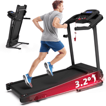 Ambifirner 2.5HP Folding Treadmill - 7.5 MPH, 3-Level Incline, 400lb Capacity, Shock Absorb for Home Gym