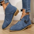 thumbnail image 2 of Mepaouo Womens Cutout Slip on Booties Fleece Lined Buckle Walking Work Snow Winter Outdoor Boots, 2 of 9