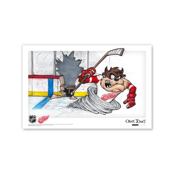Tasmanian Devil Detroit Red Wings 11" x 17" Looney Tunes Poster Print