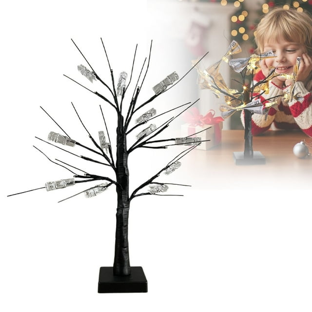 Christmas Decor Desktop Ornament Tree Holder Tree With Clips Photo Lottery Holder Desktop Home Decorations For Christmas Memo Birthday Wedding Graduation Desktop dress up