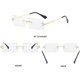 thumbnail image 2 of Gafas de sol rectangulares JAMW sin montura compatibles con monturas de metal ultraligeras para mujer/hombre, 2 of 4