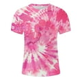 Fznquz Plain Mens Shirts Clearance Short Sleeve Pink Crew Neck Tie Dye