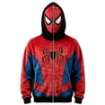 thumbnail image 2 of Full Face Masked Zip Hoodie, Spider Web Printed Hooded Sweatshirt Cosplay Costume Jacket for Boys Girls, 2 of 4