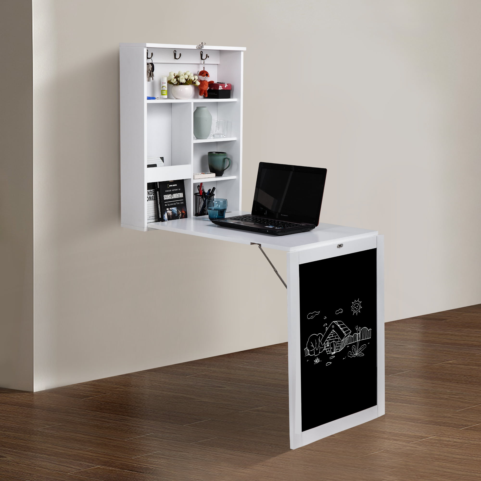 Minimalist Wall Mounted Fold Out Desk for Small Space