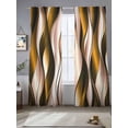 thumbnail image 2 of Brown Striped Ombre Sheer Curtains 96 Inch Length 2 Panels Set, Modern Brown Moire Geometric Voile Window Treatment Semi Sheer Long Curtains Drapes for Bedroom/Living Room/Kitchen 52"x96"x2, 2 of 7