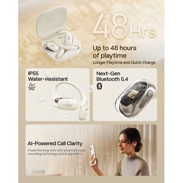 New Shokz OpenFit 2 - Open-Ear Wireless Bluetooth Headphones