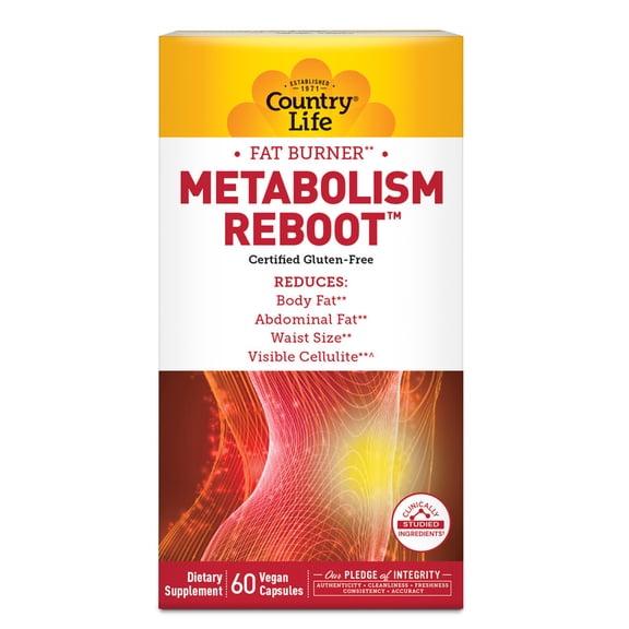 Country Life Metabolism Reboo, 60 Vegan Capsules, Clinically Studied Ingredients, Supports Reduction of Body Fat