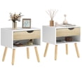 thumbnail image 1 of HOMCOM Table de Chevet avec Tiroir et Tablette, Table de Nuit, Table d'Appoint pour Chambre, 1 of 10