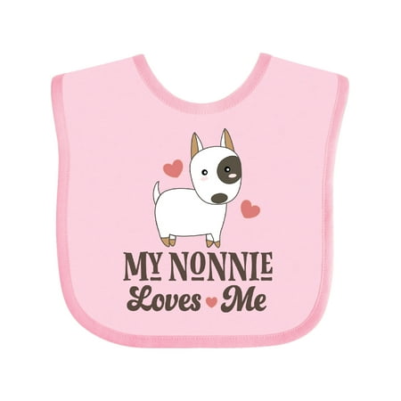 

Inktastic Nonnie Loves Me Grandchild Dog Gift Baby Boy or Baby Girl Bib