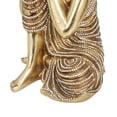 thumbnail image 5 of 5"W, 7"H Gold Polystone Meditating Buddha Sculpture with Engraved Carvings and Relief Detailing, by DecMode (2 Count), 5 of 9