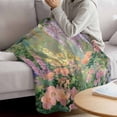 thumbnail image 3 of Spring Floral Blanket Soft Cozy Warm Throw Blanket for Couch, Plush Fuzzy Flannel Fleece Blankets for Sofa, Forest Leaves Trees Blossom Oil Painting Bed Blankets Lightweight Gifts for Women, 30"x40", 3 of 9