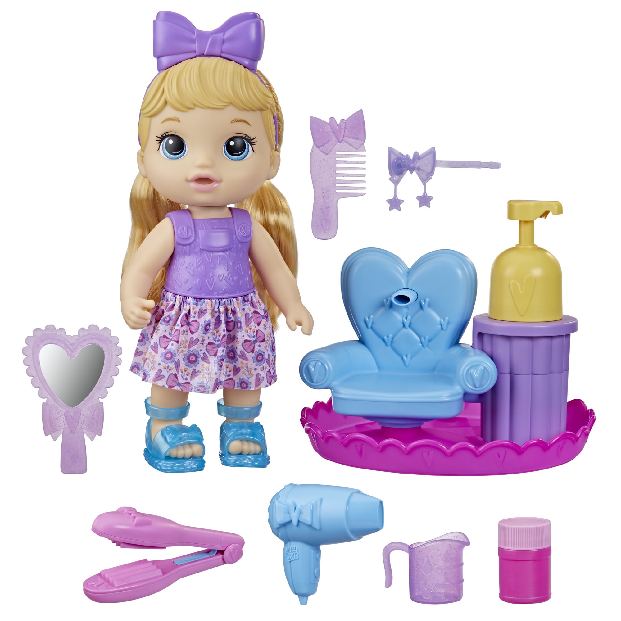 Baby Alive Sudsy Styling Doll, Blonde Hair, Includes 12-inch Baby Doll ...
