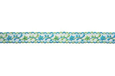Lily 5/8" Yellow Orange Blue Embroidered Cotton Lace Trim Scalloped Edge By Yard