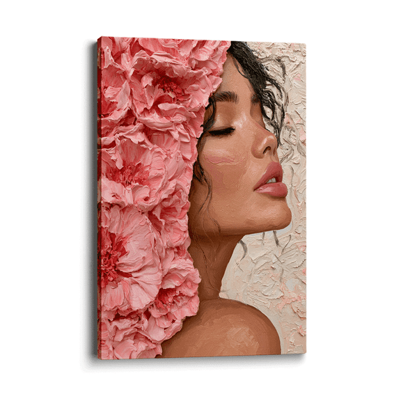 Topbout Art Modern Glam Impasto Female Silhouette Canvas Wall Art Vanity Room Frameless 12*8 inch