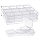 thumbnail image 2 of Caja de almacenamiento de cuentas de plástico transparente con tapa con bisagras para artículos pequeños, 80 unidades, forma de diamante (2,2 x 2,2 x 0,79 pulgadas), 2 of 4