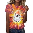 thumbnail image 5 of Uootdi Halloween Womens Shirts Crew Neck Short Sleeve Cartoon Ghost Print Pullover Tee Loose Fit Cute Holiday Womens Tops, 5 of 7