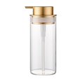 thumbnail image 1 of Dispensador de jabón de vidrio transparente con bomba de plástico dorado, dispensador de jabón de baño recargable for jabón de manos, jabón for platos, jabones líquidos y cocina, 1 of 3