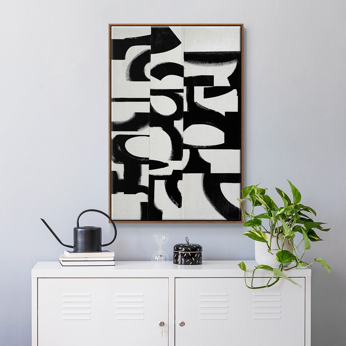 Prosperous Elements V9 Framed Premium Gallery Wrapped Canvas - Ready to Hang - 17 x 25 - Walnut Floating Frame