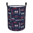 thumbnail image 1 of Balery Nautical Style Sailboat Cesta de ropa redonda con asas, impermeable, independiente, para ropa, juguetes, dormitorio y familia-Small, 1 of 6