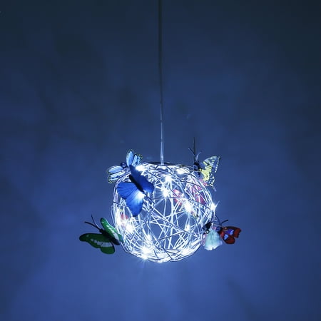 

Littleduckling 21.3inch Hanging Solar Light with Colorful Butterflies Waterproof Roaming Light Hanging Lighted Mesh Orb Decorative Hanging Solar Butterfly Ball for Garden Patio Porch