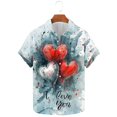 thumbnail image 4 of BiZtdJrK Funny Shirts for Men, 2025 Valentines Day Gift Novelty Print Casual Lapel Hawaiian ShirtHoliday Summer Top Multicolor L Ofertas Flash Del Dia, 4 of 6
