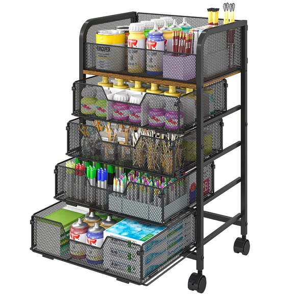 Carrito organizador de manualidades Yociyoga de 5 niveles con cajones