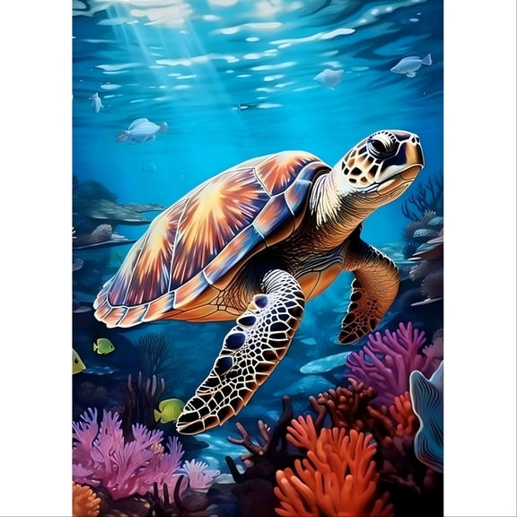 Sinkoo Sea Turtle Diamond Art Painting Kits for Adults, Full Drill Diamond Dots Paintings for Beginners, Round 5D Paint with Diamonds Pictures Gem Art Painting Kits DIY Crafts Kits 12x16inch