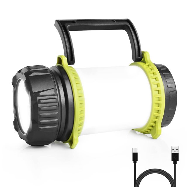 1 linterna de camping recargable, regulable, con 5 modos, con alimentación móvil, linterna recargable para cortes de energía, iluminación de emergencia, pesca, etc.