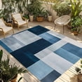 thumbnail image 2 of Outdoor Rug 6x9 ft Abstract Blue Checkered Waterproof Outdoor Patio Rug Mat Non Slip Outside Area Rugs Carpet for RV,Camping,Porch,Deck,Pool,Balconybackyard,Modern Watercolor Art, 2 of 9