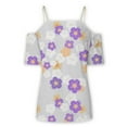 thumbnail image 4 of Wycnly Womens Summer Tops Short Sleeve One-line Neck Floral Print T Shirts Beach Sexy Off Shoulder Metal Strap Tunic Blouses Purple m, 4 of 5