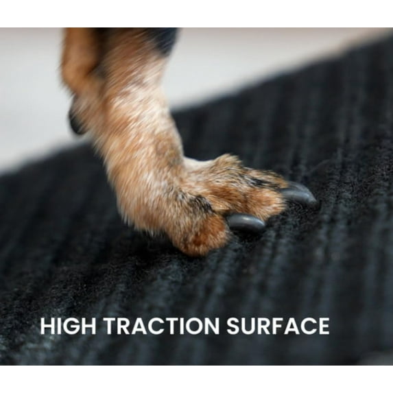 FlareFable Ottoman Dog Ramp, 2-in-1 Lightweight Split Folding Dog Stairs, Convertible Non-Slip Ramp & Stairs for Couches Beds Sofas, Interactive Pet Supply for Small Large Dogs (Black)