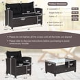 thumbnail image 3 of Spaco Patio Furniture 4 Pieces Patio Rattan Furniture Set, Outdoor Wicker Rattan Chairs Garden Backyard Balcony Porch Poolside loveseat with Tempered Glass Coffee Table-Black, 3 of 8