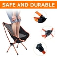 thumbnail image 2 of Cómoda silla de camping plegable, silla portátil para mochileros para acampar, pescar, ir a la playa, hacer barbacoas y otras actividades al aire libre Naranja, 2 of 4