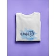 thumbnail image 3 of Blue Watercolor Namaste Sweatshirt Women -Image by Shutterstock, Female Small, 3 of 4