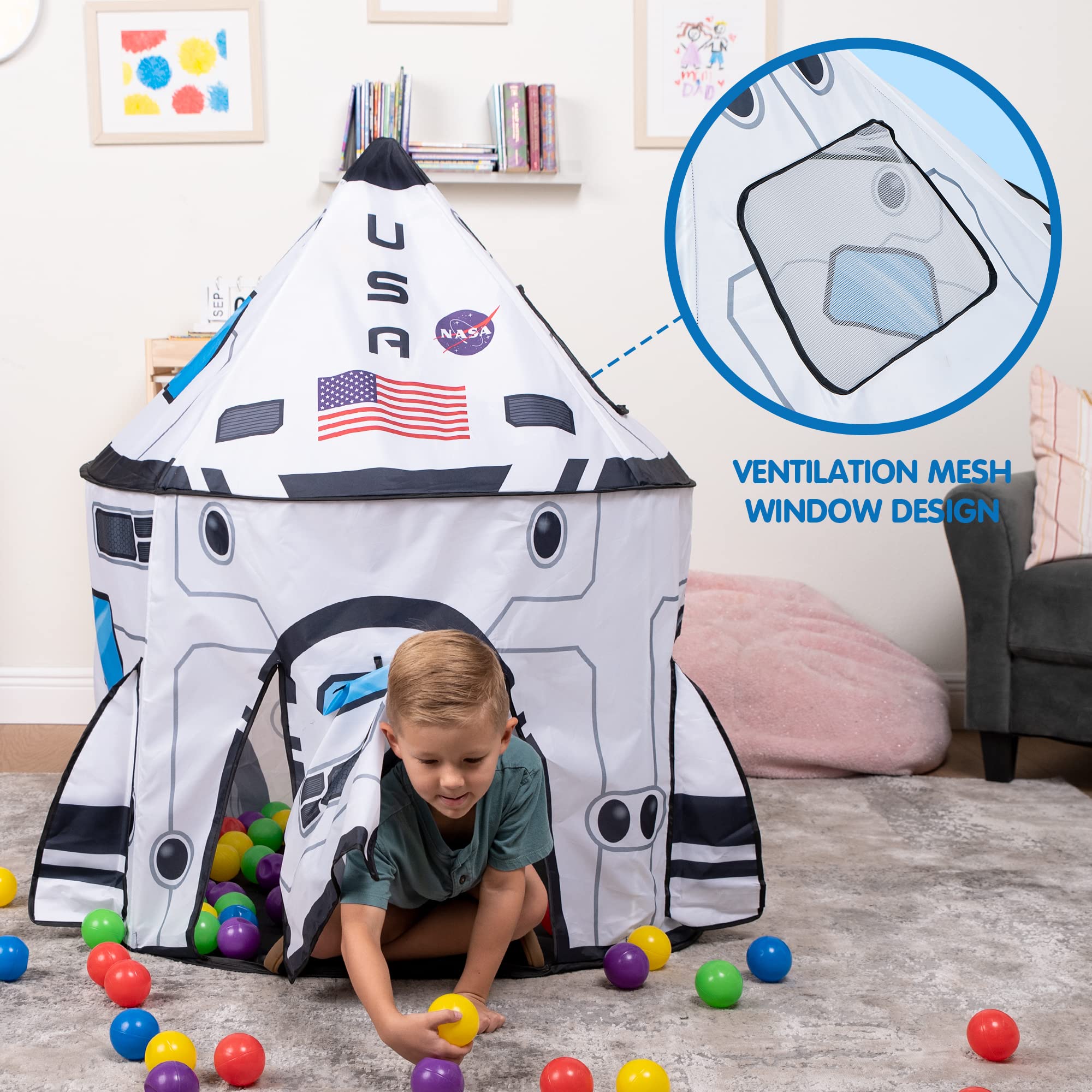 Joyfy Rocket Ship Pop-Up Play Tent photo 2